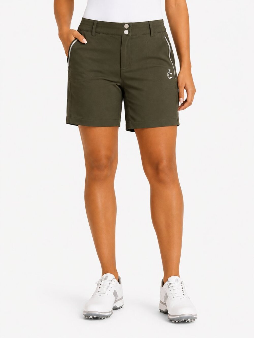 Louis Castel Golf Shorts Women's  Khaki Green Size 4/6